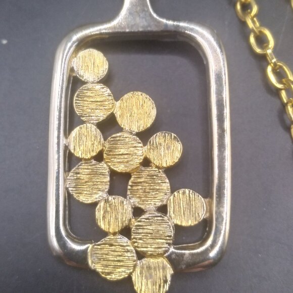 Vintage Gold Tone Signed PARK LANE Pendant Necklace mid century - Picture 2 of 5